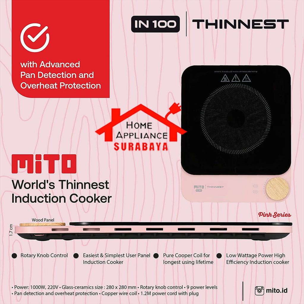 MITO Kompor Listrik Induksi IN100 - IN 100 - World's Thinnest Induction Cooker Stove