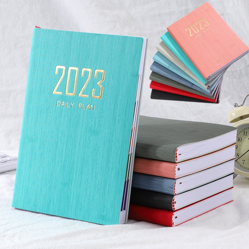 2023 A5 Buku Notebookagenda Harianmingguanbulanan Cover Kulit PU Multi Warna 310 Halaman