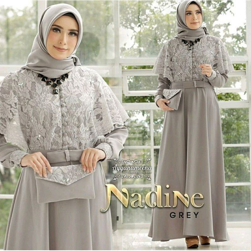 Nadine Long Dress / Dress Pesta Brukat / Long Dress Wanita / Dress Muslim / Gaun Pesta