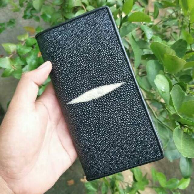 Dompet Kulit Ikan Pari Asli / Dompet Pria Model Panjang Kulit Pari
