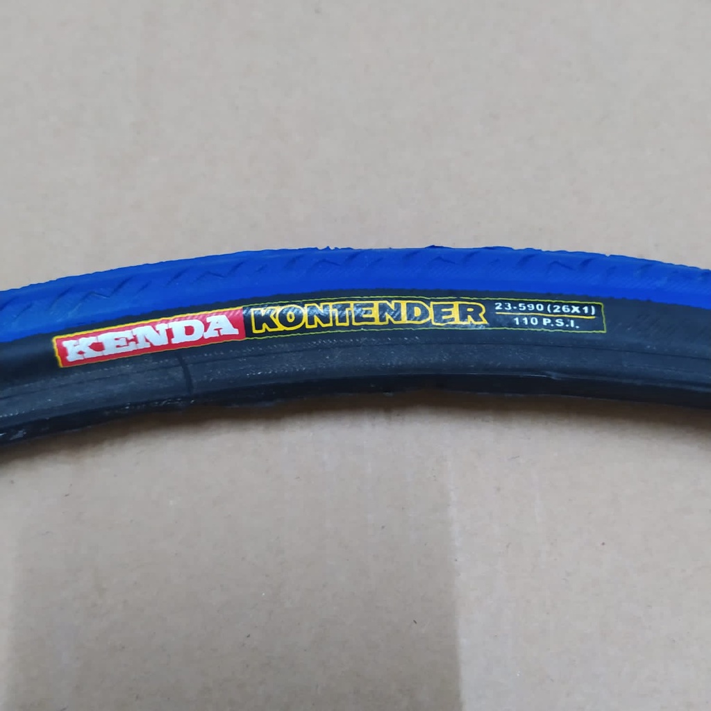 Ban Luar Sepeda Kenda Kontender 26x1 (26"/590) Jengki BIRU Cocok Untuk Kursi Roda Dan Sepeda Jadul
