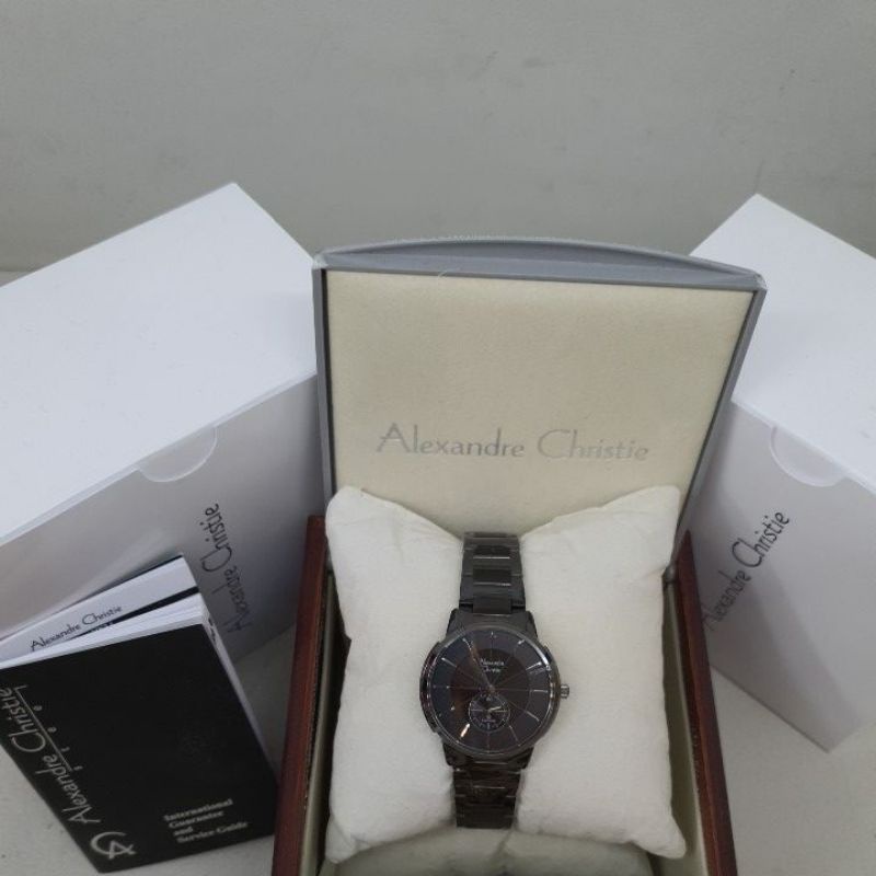 Jam Tangan Wanita Alexandre Christie AC8546LH AC 8546 LH AC8546 LH AC 8546LH Black Grey Stainless