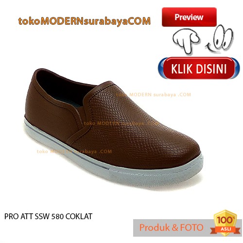 PRO ATT SSW 580 COKLAT sepatu casual slip on karet