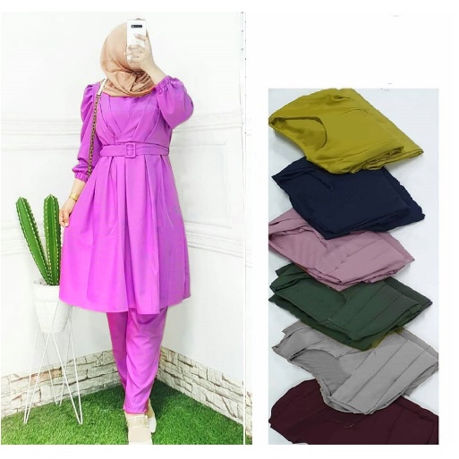 SET FENITA 3IN1 04 / SETELAN SET TUNIK FENITA L-XL