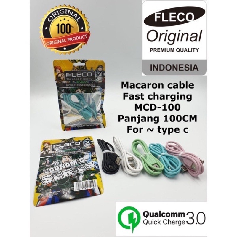 PROMO KABEL DATA MACARON FLECO MCD100 MICRO TYPE C XS