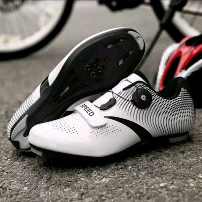 Promo Sepatu Cleat Sepeda Roadbike Shoes Road Bike 2 in 1 MTB Clit Pengunci Speed Sport Bike Bicycle Boa Spatu Sepeda Balap