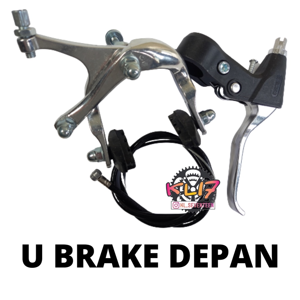 U BRAKE DEPAN SET HANDLE REM U BRAKE SET REM SEPEDA FIXIE ROADBIKE
