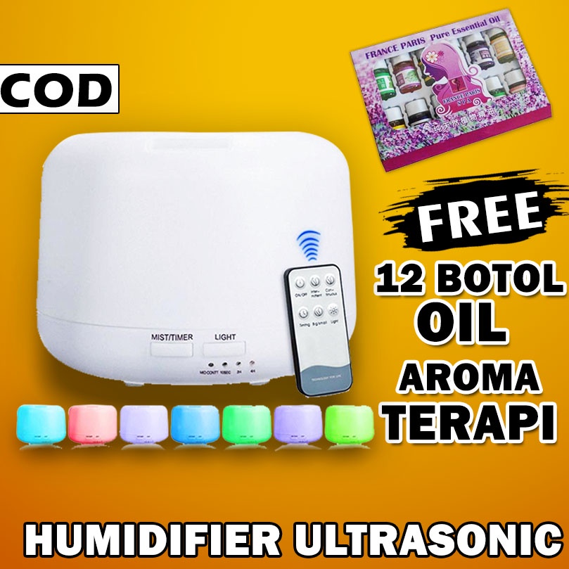 diffuser humidifier disfuser aromaterapi difuser aromatherapy 7 LED free essential oil 500ml 300ml