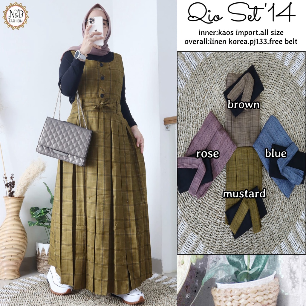 ready || QIO SET#14 NB N&D ORIGINAL Gamis Set outer overall NnB N&B ORI