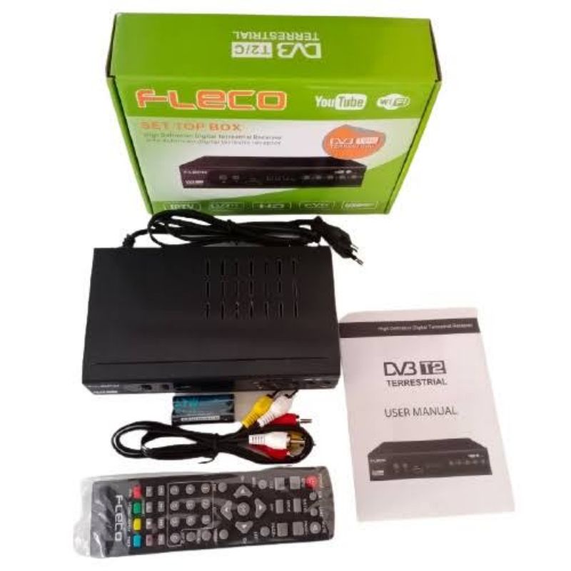 Receiver Set Top Box Fleco DVB T2 HD Digital Antena UHF - TV Analog ke Digital