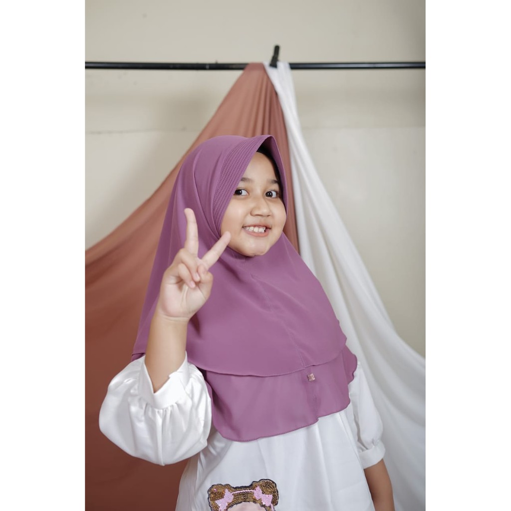 Hijab anak 2 layer/jilbab ceruty anak