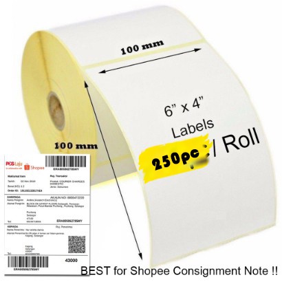 

InJO LABEL THERMAL STIKER 100mm x100mm LABEL STICKER DIRECT THERMAL 100x100