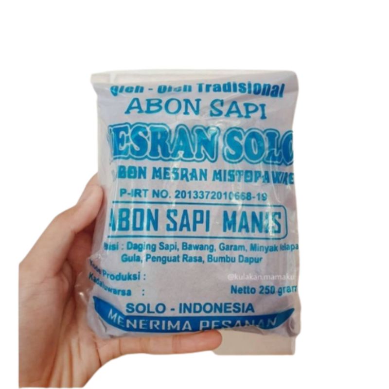 

Abon Abpn Abn Daging Sapi Ayam Oleh Oleh Solo Mesran Manis Pedas Murah Enak 250gram