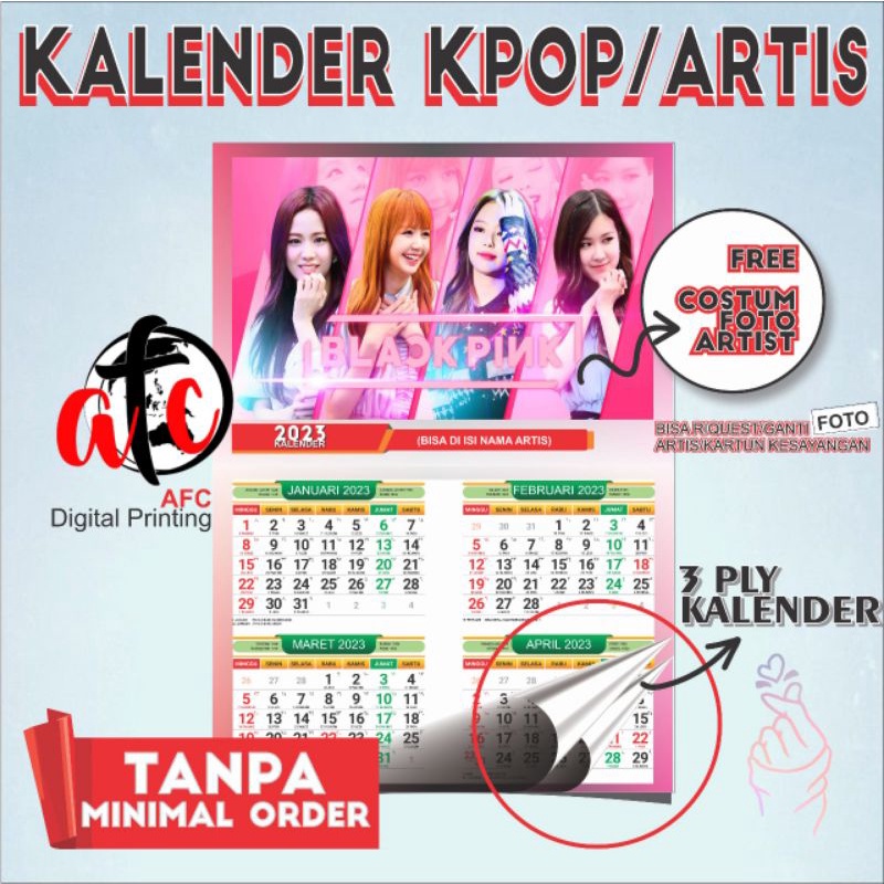 Kalender KPOP/ARTIS Murah (bisa pilih artis kesayangan)