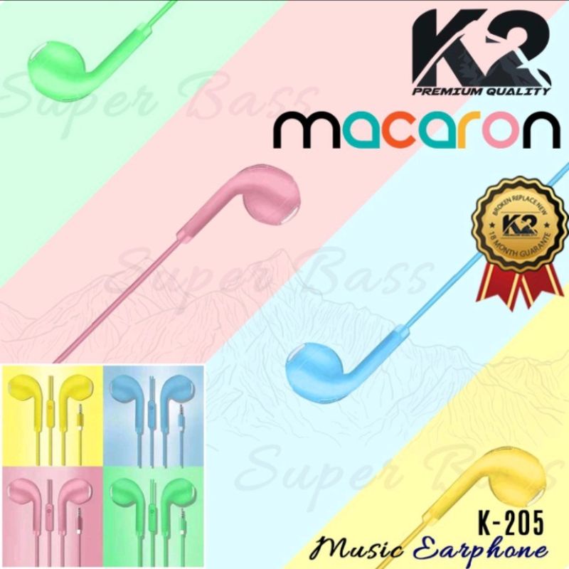 Headset Super Bass Macaron K-205