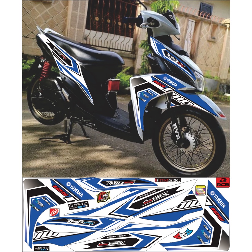 STRIPING MIO M3/MIO Z CONCEPT RACING WARNA PUTIH LIS BIRU TUA