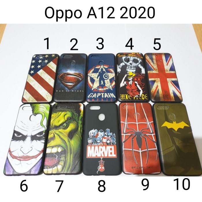 Case Soft Hitam Oppo A12 Motif Superhero / Case Oppo A12 2020 ManCase