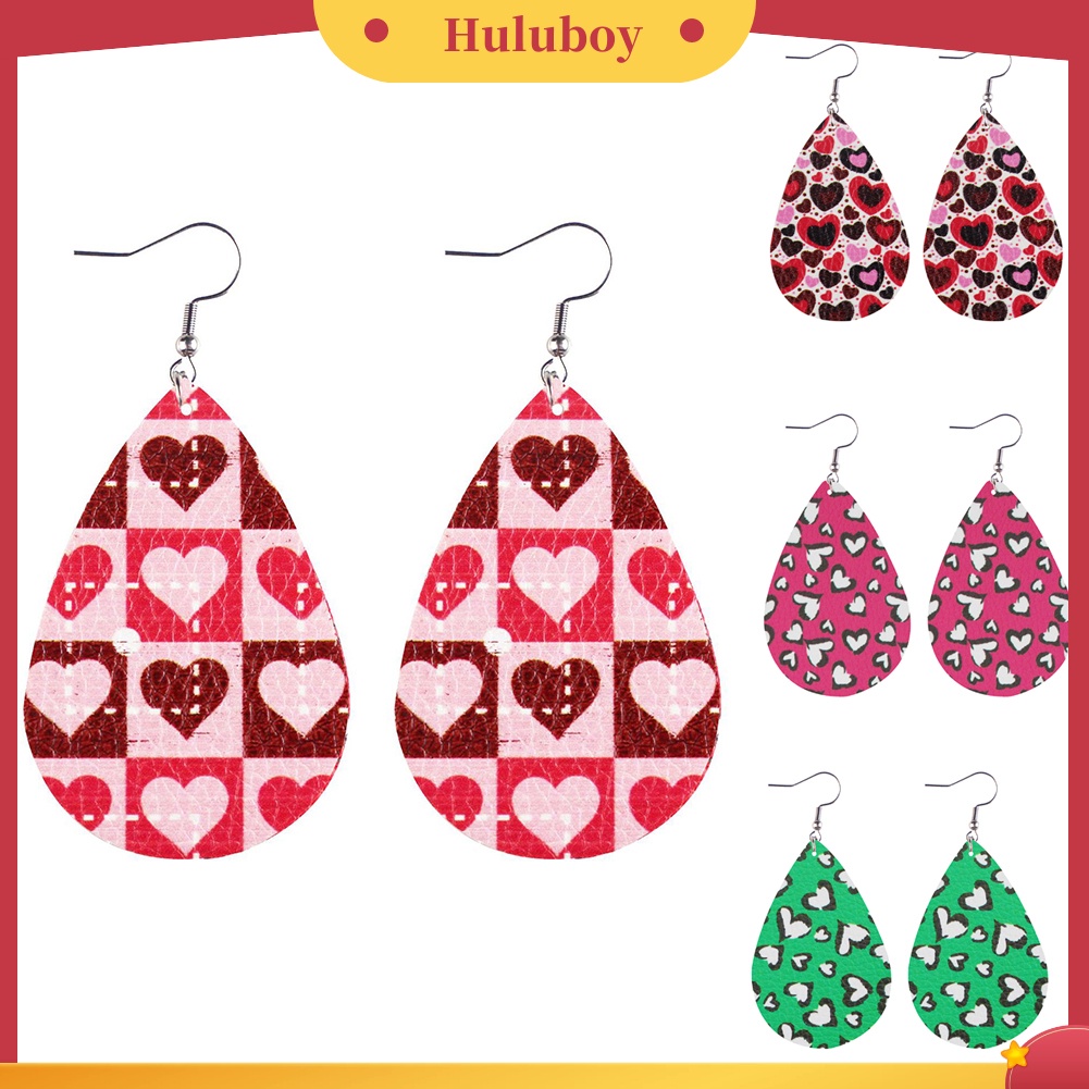 Hu Hu Hu Hu Hu Alat Bantu Pasang Kacamata♡ 8 Pasang Anting Kait Gantung Wanita Bahan Kulit Imitasi Desain Tetesan Airhati Untuk Hadiah Valentine