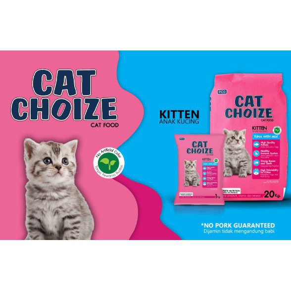 PH.Medan Makanan Cat Choize Kitten 1kg Tuna/Salmon with Milk