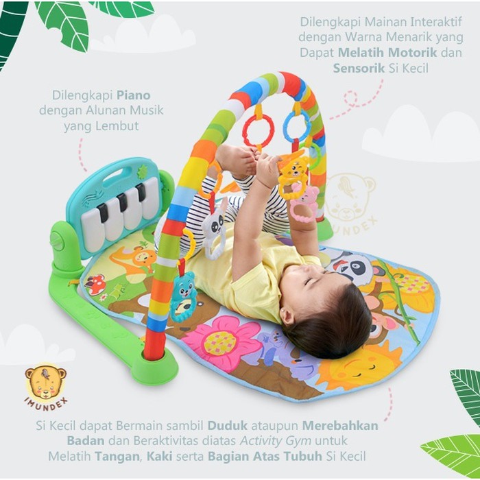 Jual IMUNDEX Baby musical Playgym Activity Gym PIano Playmat 6-in-1