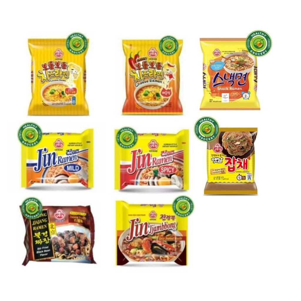 

Ottogi Cheese Ramen / Jin Ramen / Jjajang Ramen / Jin Jjambbong / Japchae / Snack Ramen (NON HALAL)