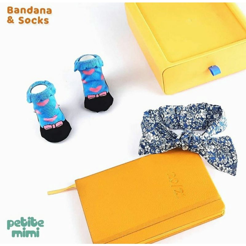 PETITE MIMI Headband + Socks Gift Set Bandana Kaos Kaki Bayi