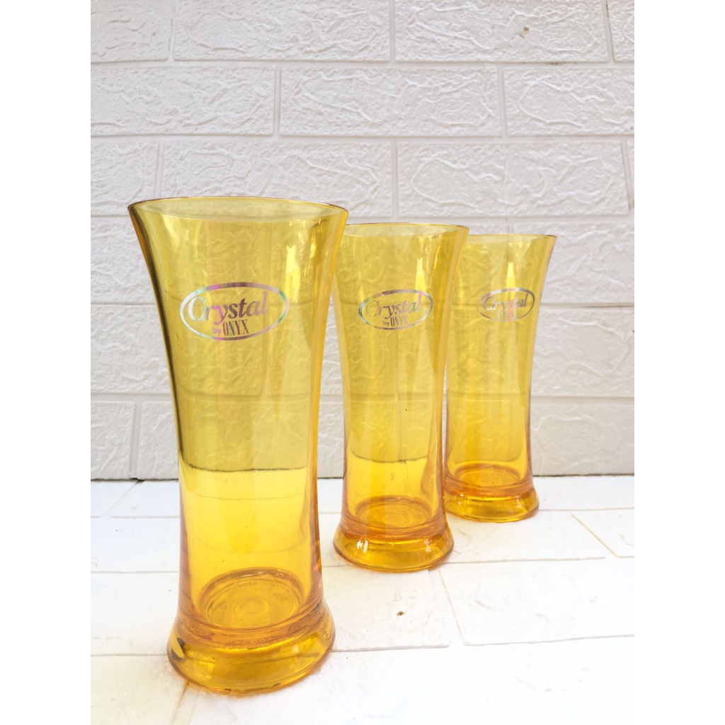 Termurah onyx gelas pilsner 400 ml pilsner glass Bpa Free / gelas jus crystal mika