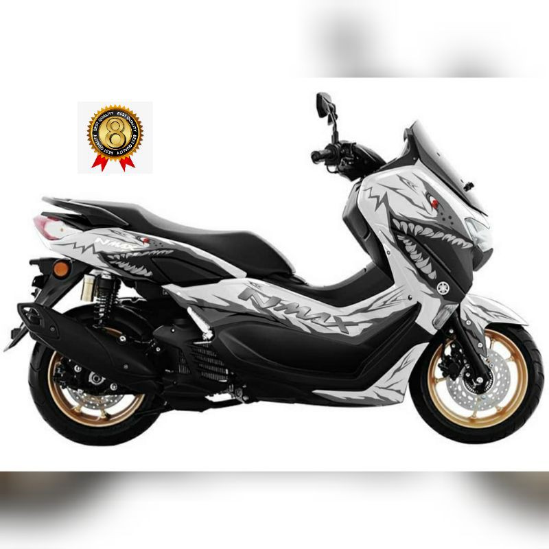 Sticker Decal Yamaha Nmax 2020 Shark Putih Variasi #stiker888