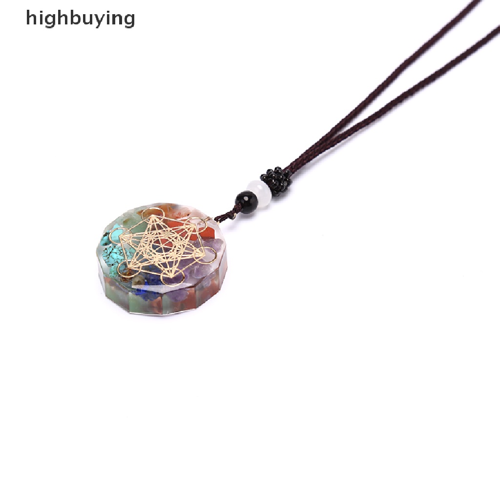 Hbid Kalung Liontin Batu Chakra Om Orgonit Untuk Meditasi Energi Penyembuhan Handmade