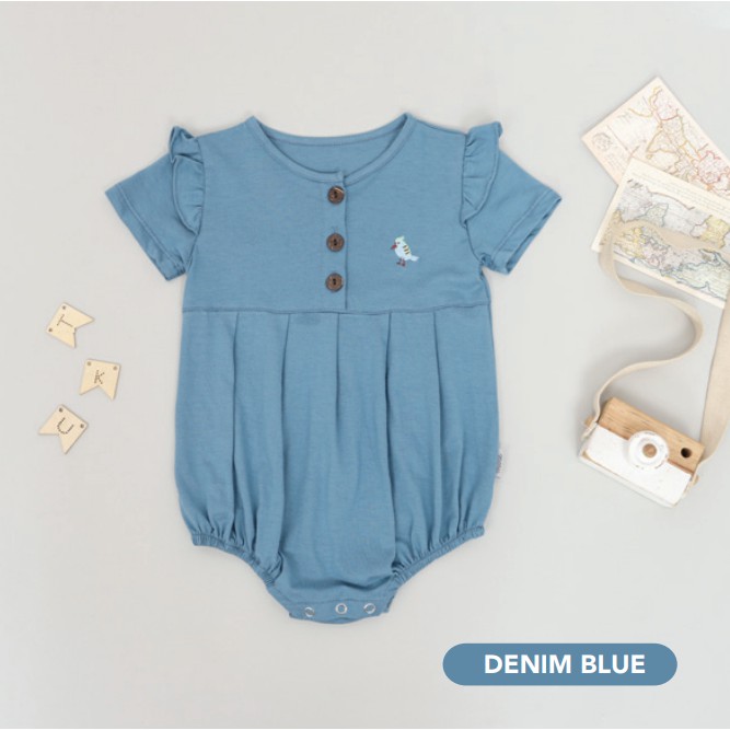 MOOI NARA ROMPER ROMPER BAYI JUMPSUIT FASHION ANAK BAYI PEREMPUAN 0-24 BULAN-NARA Rmpr Denim Blue