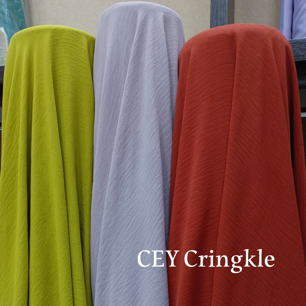 Kain Rayon Premium Cringkle / Bahan Gamis Atasan Bawahan Tunik Multiguna Premium / CEY Airflow / Stretch Cringkle / Kain Kringkel / Airflow Cringkle / Kain Kekinian Stretch