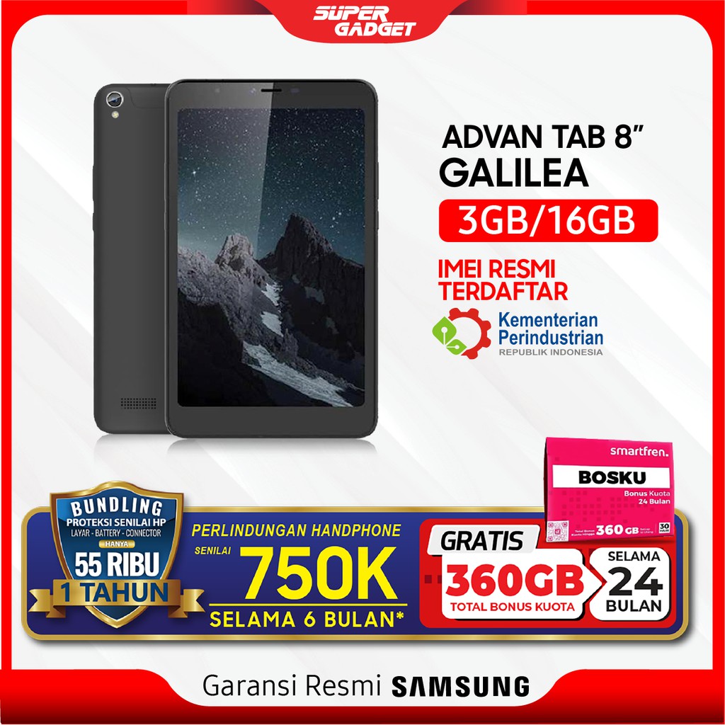 Advan Tab Gallilea Tablet 8 Inch RAM 3 GB ROM 16 3/16