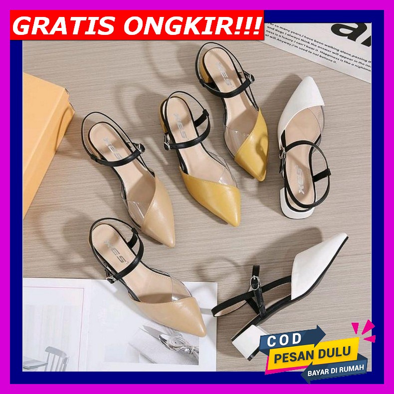 Heels Wanita Hak Kaca Queensha/Sandal Hak Tahu/Sendal Hak Pesta/Sepatu Wanita Herdian Mc 09 Sandal H