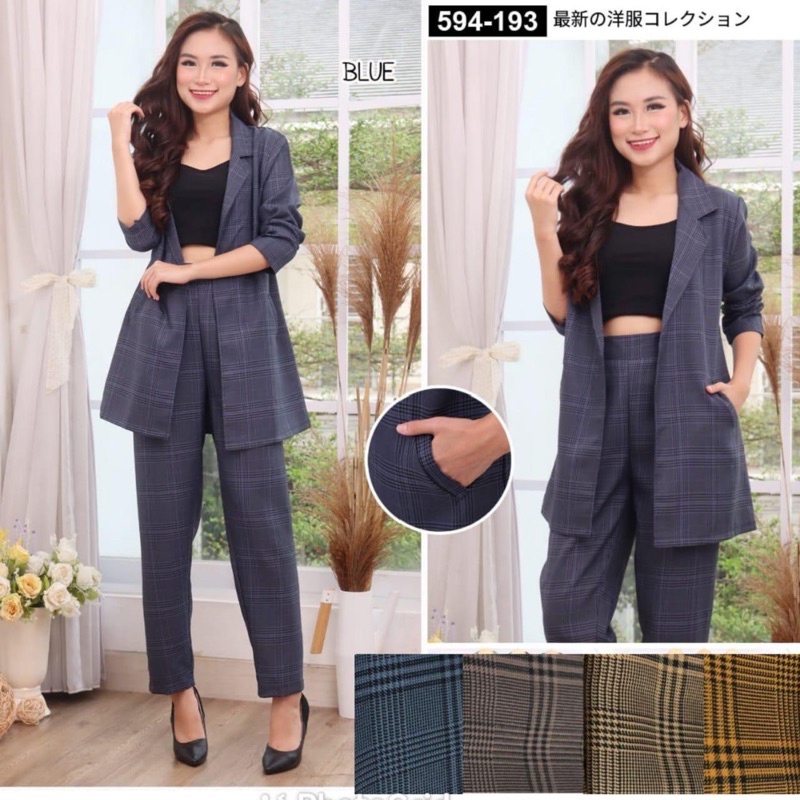 MILEA Set + PANTS zara premium bahan Import / dapat blazer dan celana / BLAZER SET / ONESET