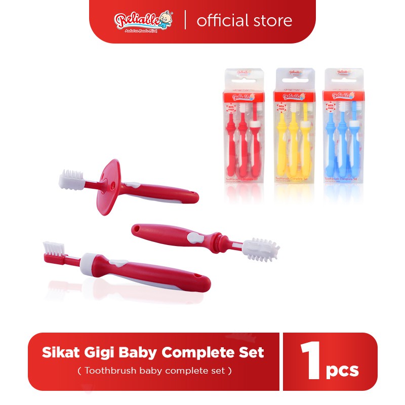 Sikat Gigi Bayi Complete Set 3 in 1 Reliable Training Toothbrush Set