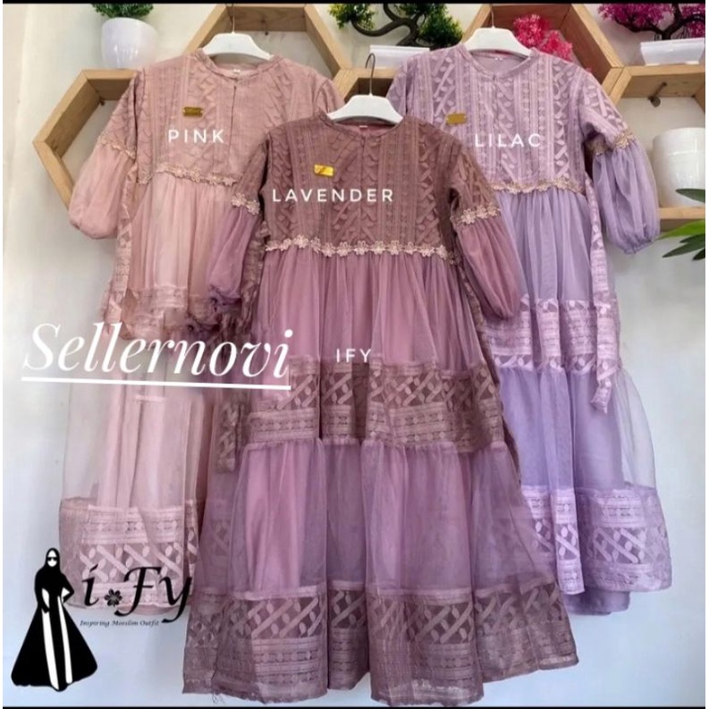 Gamis pesta Anak perempuan Bahan Brukat Tile kekinian Ukuran S/M/L/XL Umur 3-17 Tahun Terlaris Sekarang