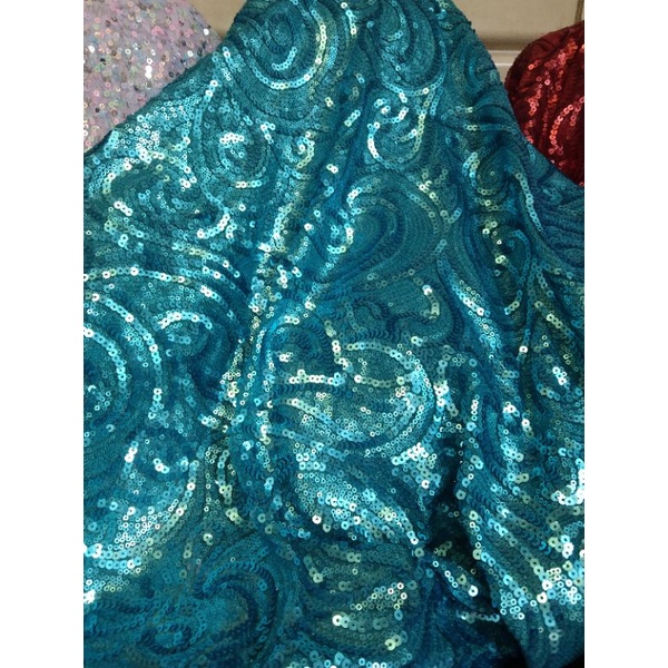 kain/bahan sequin payet keong