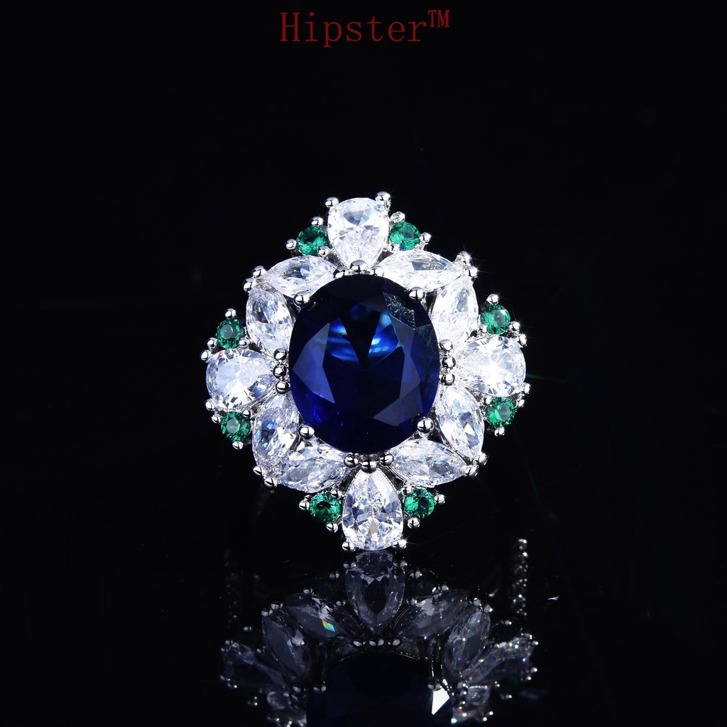 Sapphire Ring Luxury Open Moissanite