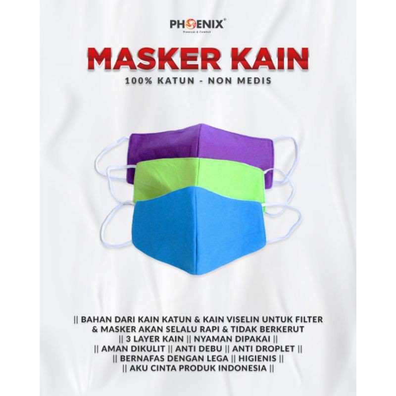 masker kain 3ply bahan katun