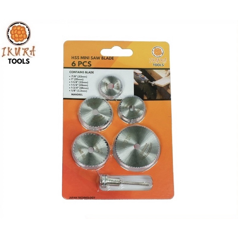 IKURA MC201 Mini Cutting HSS 6Pcs Mata Gergaji Circular Saw Blade Disc Grinder Gerinda Potong Set Bor 6 Pcs MC-201