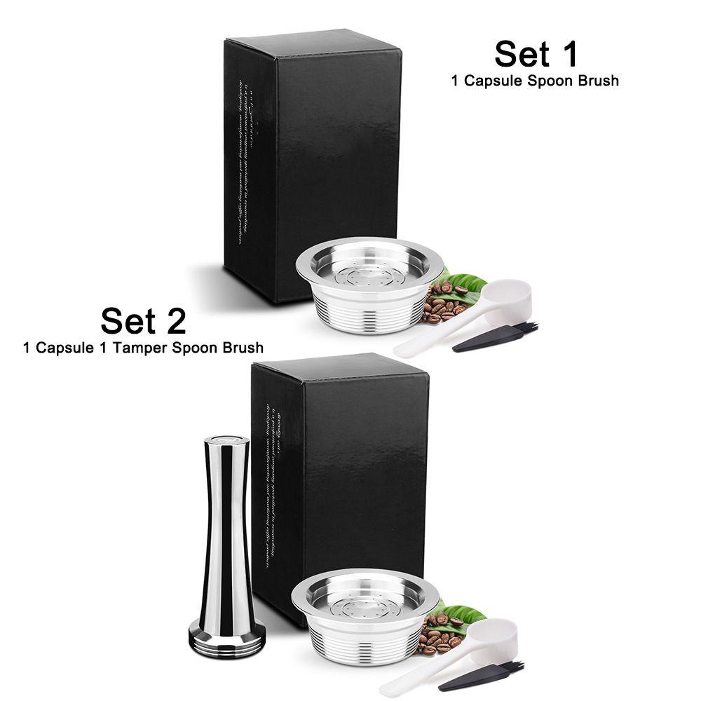 Solighter Coffee Capsule Bar Stainless Steel Espresso Coffee Tamper Kopi Pod Holder Set