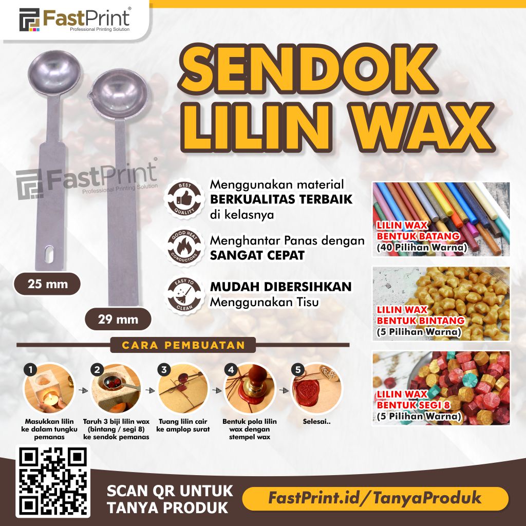 Wax Candle Spoon Sendok Lilin Seal Wax D25MM 25 MM D29MM 29 MM