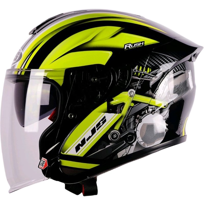 njs kairoz double visor rush yellow fluo black