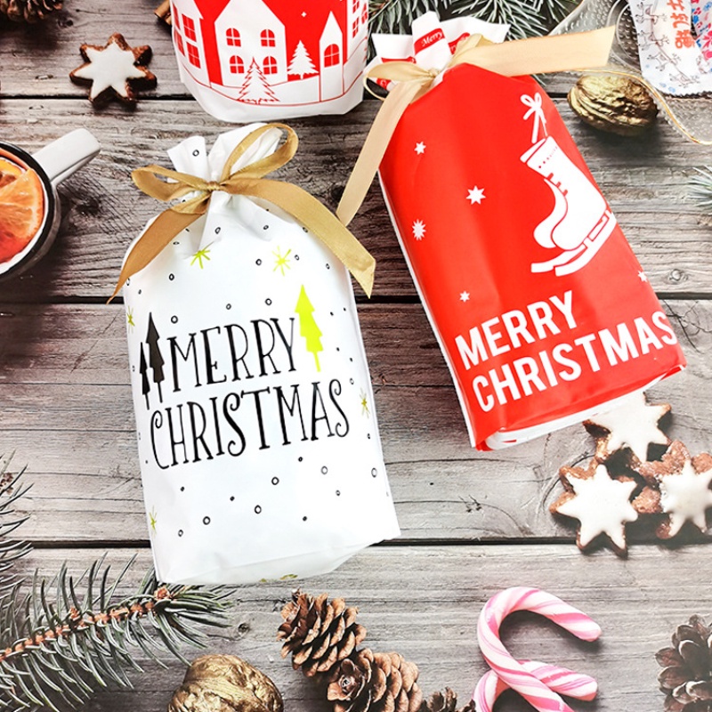 [ 10pcs Santa Gift Bag Candy Bag For Xmas  Home Decoration Products  ]