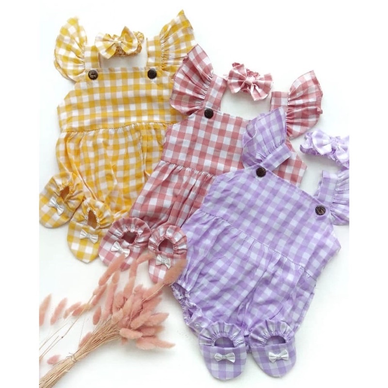 BARU! LIK039 - 3in1 Jumper Bayi Cewek Perempuan Sepatu Bandana Fashion Lucu