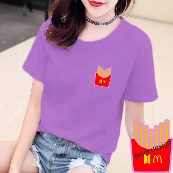 YOURSTYLE1119 - KAOS KARAKTER FRENCH FRIES BAJU KAOS WANITA DISTRO UNISEX OVERSIZE JUMBO KEKINIAN