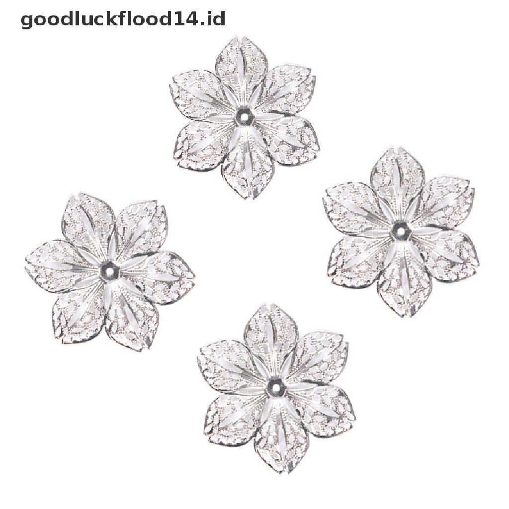 [OOID] 50Pcs/Set Filigree Flower Crafts Charms Connectors DIY Pendant Jewelry Findings ID