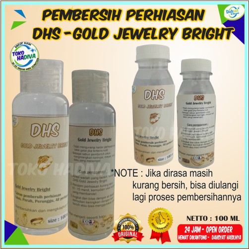 (COD_bisa) PEMBERSIH PERHIASAN EMAS PERAK TEMBAGA 100 ML_by DHS - GOLD JEWERLY BRIGHT