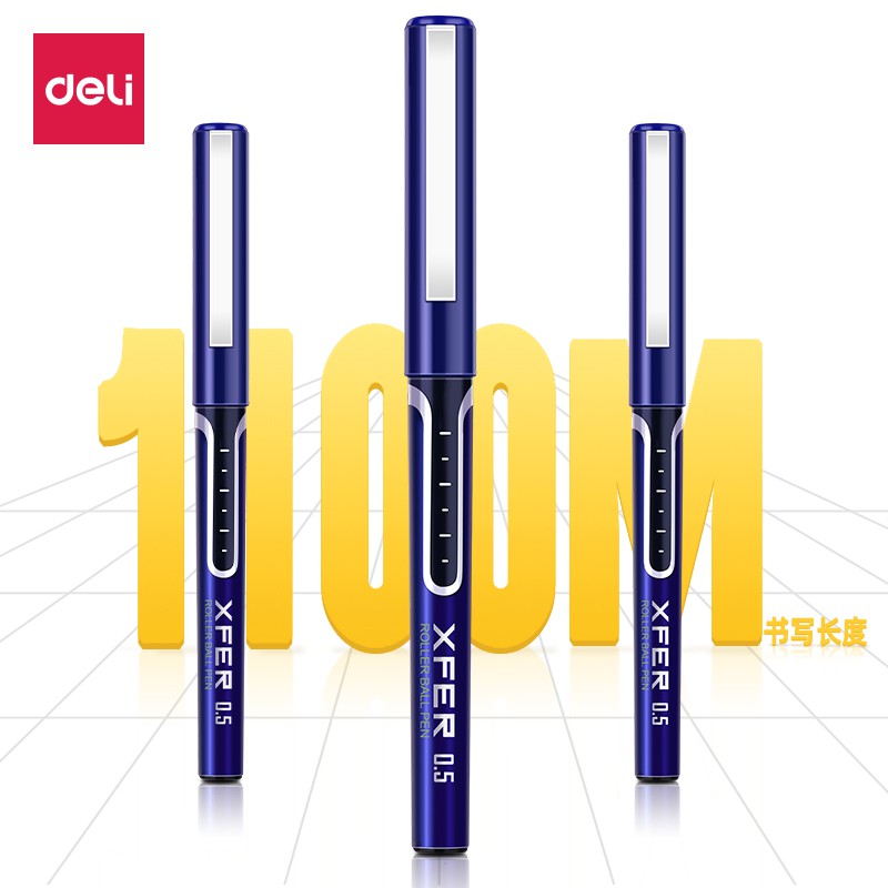 

Deli pulpen roller 0.5mm bisa menulis hingga sepanjang 1000m tulisan halus warna tinta biru S657