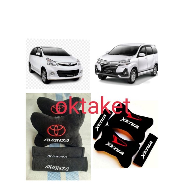 bantal mobil 2 in 1 sandaran leher Avanza Xenia headrest car set
